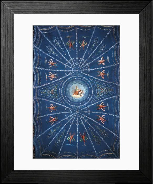 Framed Print : Vault of the Hall of Diana in Palace Gessi in Faenza Diana chariot (Allegory of the night), by Giani Felice, 19th Century, 1813, fresco (tempera on wall), - Italy, Emilia Romagna