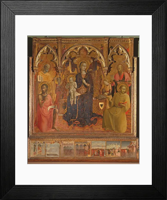 Framed Print : Polyptych of Our Lady of the Snow, by Stefano di Giovanni di Consolo da Cortona known as il Sassetta, 15th Century, 1430 -1432 about, tempera on panel, cm 240 x 256 - Italy Framed Print : Polyptych of Our Lady of the Snow, by Stefano di Giovanni di Consolo da Cortona known as il Sassetta, 15th Century, 1430 -1432 about, tempera on panel, cm 240 x 256 - Italy