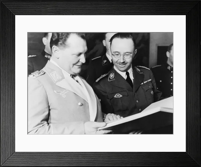 Framed Print : Hermann Goering and Heinrich Himmler, smiling during birthday celebrations for Goring. Jan. 12, 1941. (BSLOC_2014_10_173) Framed Print : Hermann Goering and Heinrich Himmler, smiling during birthday celebrations for Goring. Jan. 12, 1941. (BSLOC_2014_10_173)