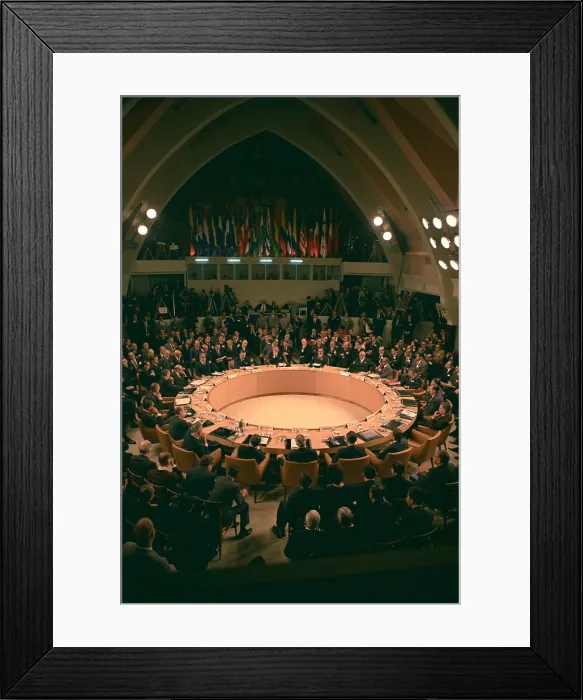 Framed Print : Summit meeting of American Chiefs of State at Punta del Este, Uruguay. April 13, 1967