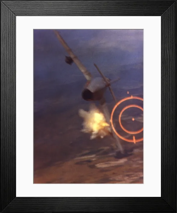 Framed Print : Dogfight over Vietnam. North Vietnamese MIG in flames after a US F-104 piloted by Major Ralph Kuster fired on it with his 20mm cannon during a bombing mission near Hanoi. Aug Framed Print : Dogfight over Vietnam. North Vietnamese MIG in flames after a US F-104 piloted by Major Ralph Kuster fired on it with his 20mm cannon during a bombing mission near Hanoi. Aug