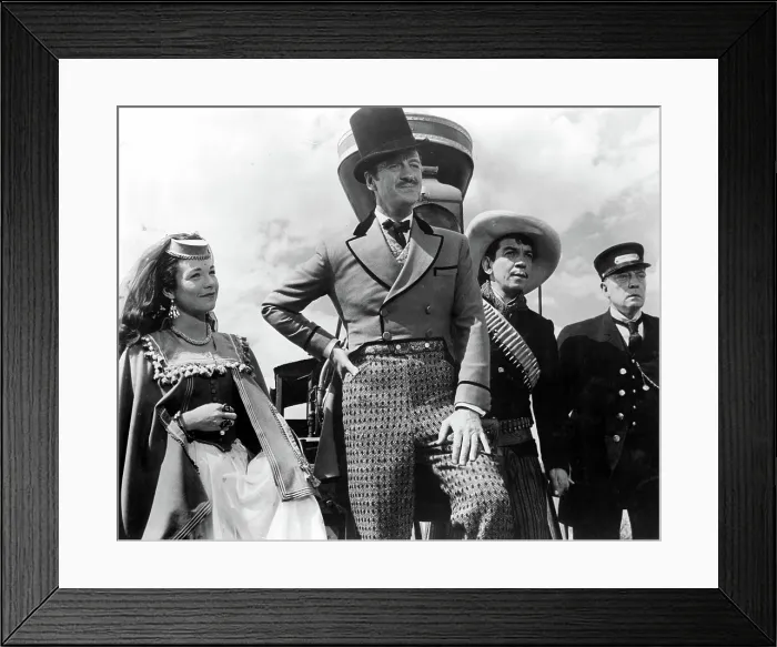 Framed Print : AROUND THE WORLD IN 80 DAYS, (aka AROUND THE WORLD IN EIGHTY DAYS), Shirley MacLaine, David Niven, Cantinflas, Buster Keaton, 1956