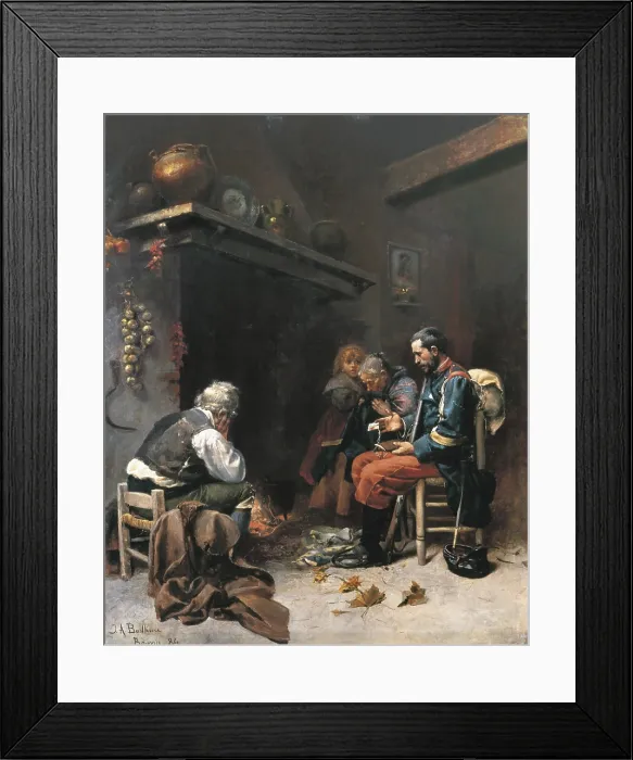 Framed Print : BENLLIURE GIL, Joan Antoni (1859-1930). For One's Country. 1884. Work executed in Rome. Oil on canvas. SPAIN. Valencia. San Pio V Fine Arts Museum. - P