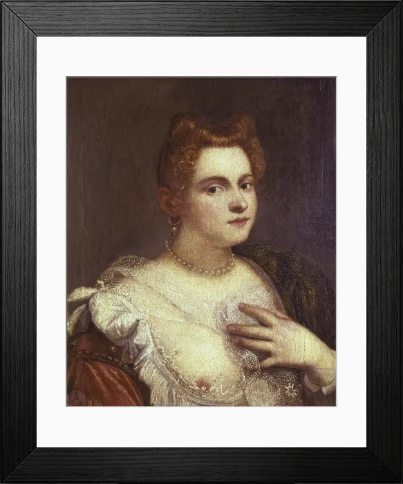 Framed Print : TINTORETTA, Marieta Robusti, also called (1560-1590). Self-portrait. ca. 1580. Renaissance art. Cinquecento. Oil on canvas. SPAIN. Madrid. Prado Museum