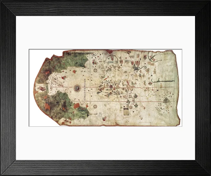 Framed Print : Chart by Juan de la Cosa (1500). SPAIN. Madrid. Navy Museum. - M.C.Esteban / Iberfoto / Everett Collection (416353)**US SALES ONLY** Framed Print : Chart by Juan de la Cosa (1500). SPAIN. Madrid. Navy Museum. - M.C.Esteban / Iberfoto / Everett Collection (416353)**US SALES ONLY**