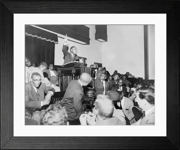 Framed Print : Rev. Martin Luther King, Jr. speaking at a meeting of the Montgomery Improvement Association Framed Print : Rev. Martin Luther King, Jr. speaking at a meeting of the Montgomery Improvement Association