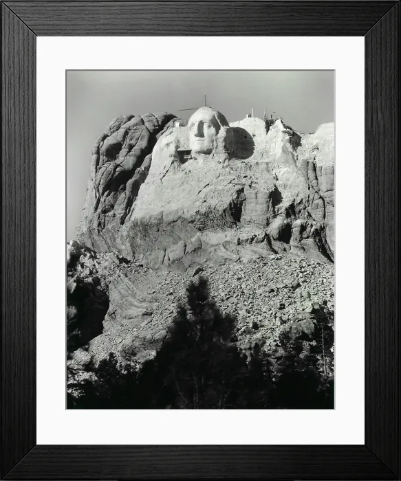 Framed Print : The first attempt at Thomas Jefferson on Mount Rushmore to the left of George Washington's head Framed Print : The first attempt at Thomas Jefferson on Mount Rushmore to the left of George Washington's head