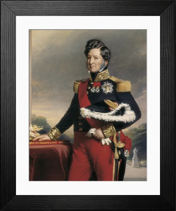 Framed Print : Louis-Philippe (1773-1850). Last King of France (1830-1848). Detail. Louis-Philippe I, king of French. 1839. Work by WINTERHALTER, Franz Xavier (1805-1873). Oil on canvas. FRANCE