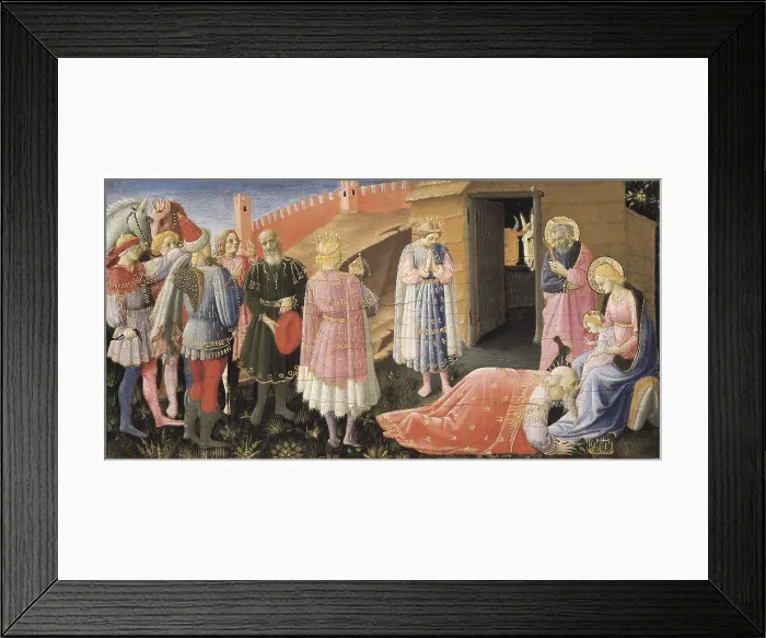 Framed Print : ANGELICO, Fra (1387-1455). The Annunciation Altarpiece. ca. 1440. Detail of the central predella depicting the 'Adoration of the Magi'. Renaissance art. Quattrocento Framed Print : ANGELICO, Fra (1387-1455). The Annunciation Altarpiece. ca. 1440. Detail of the central predella depicting the 'Adoration of the Magi'. Renaissance art. Quattrocento