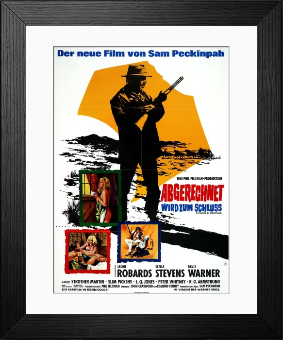 Framed Print : THE BALLAD OF CABLE HOGUE, German poster art, 1970