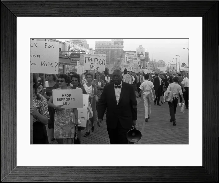 Framed Print : African American and white Mississippi Freedom Democratic Party demonstrators