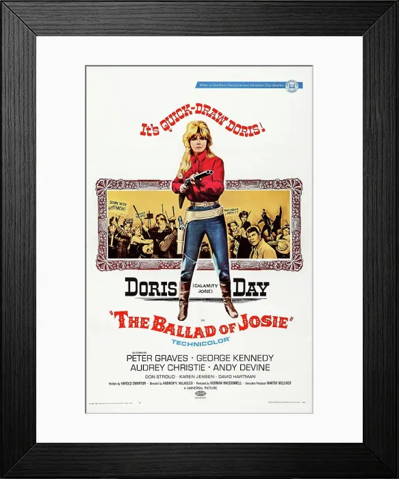 Framed Print : THE BALLAD OF JOSIE, US poster, Doris Day, 1967