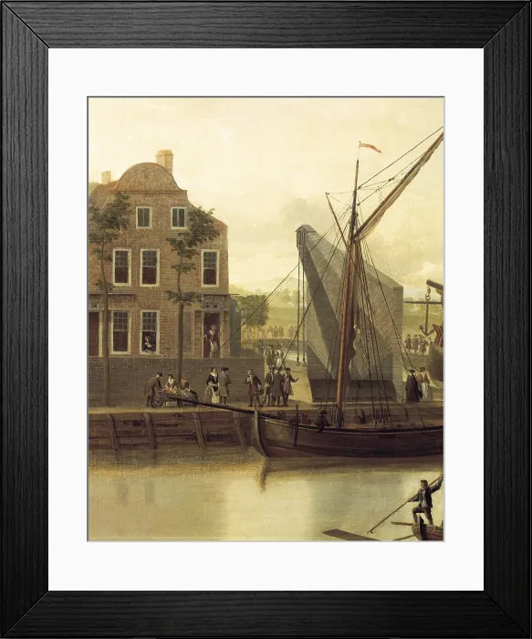 Framed Print : CLEVELEY, John 'the Elder' (1712-1777). The St Albans Floated out at Deptford, 1747. Detail at the left side. Oil on canvas. UNITED KINGDOM. ENGLAND. Greenwich