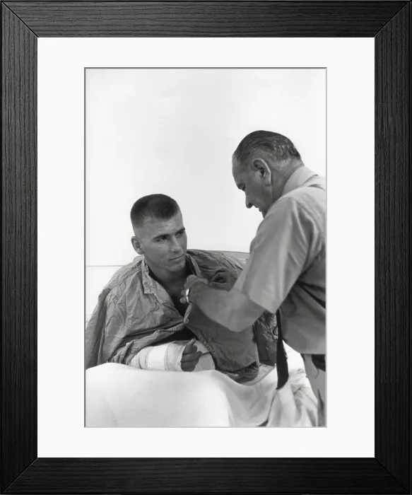 Framed Print : President Lyndon Johnson awards a medal to a wounded U.S. serviceman. Cam Rahn Bay, South Vietnam. Oct. 26, 1966. (BSLOC_2015_2_216) Framed Print : President Lyndon Johnson awards a medal to a wounded U.S. serviceman. Cam Rahn Bay, South Vietnam. Oct. 26, 1966. (BSLOC_2015_2_216)