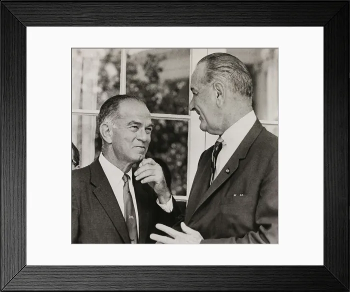 Framed Print : Sen. J. William Fulbright, and President Lyndon Johnson, June 15, 1966