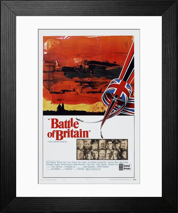 Framed Print : BATTLE OF BRITAIN, top l-r: Michael Caine, Trevor Howard, Curt Jurgens, Ian McShane, Harry Andrews, Laurence Olivier, bottom l-r: Kenneth More, Christopher Plummer