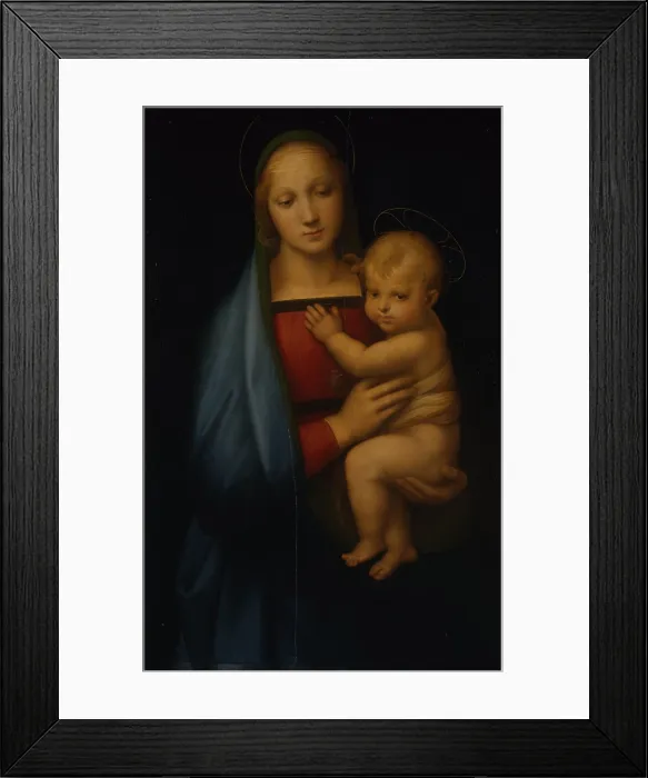 Framed Print : The Granduca Madonna, by Sanzio Raffaello, 16th Century, 1505 -1506 about, oil on panel, cm 84 x 55 x - Italy, Tuscany, Florence, Palazzo Pitti, Palatine Gallery