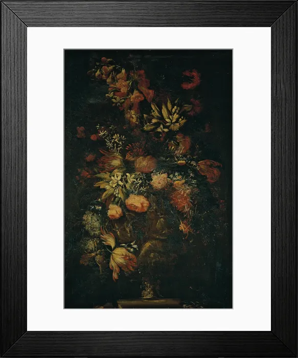 Framed Print : Flower Pot, by Biggi Felice Fortunato, oil on canvas, - Italy, Tuscany, Siena, National Art Gallery. (595130) Everett CollectionMondadori Portfolio**US SALES ONLY**