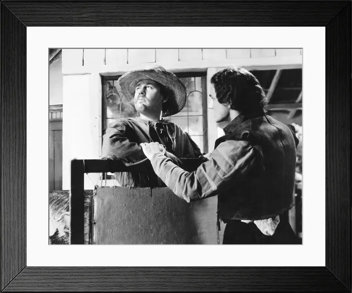 Framed Print : REMBRANDT, from left: Charles Laughton as Rembrandt van Rijn, John Bryning, 1936