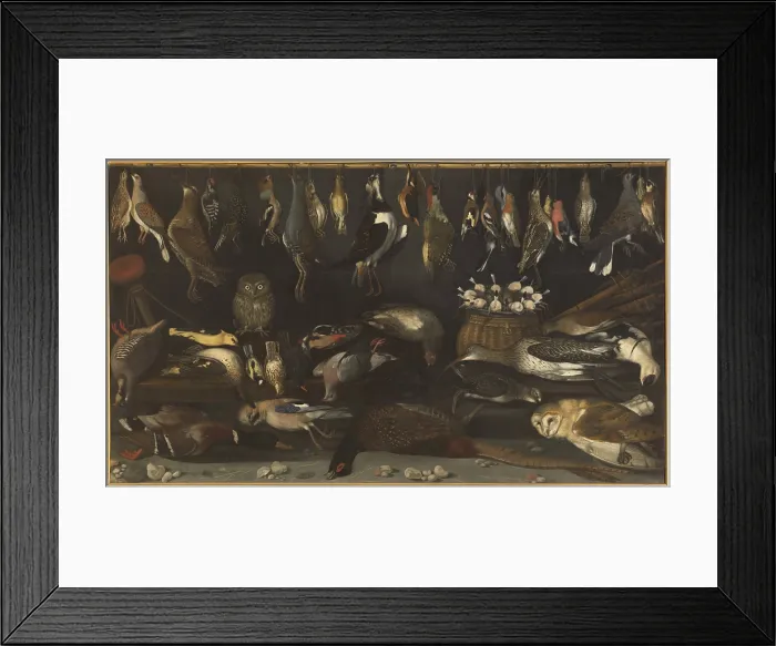 Framed Print : Still Life with Birds, by Master of Hartford, 16th Century, 1590 -1600, oil on canvas, cm 103, 5 x 173 - Italy, Lazio, Rome, Borghese Gallery