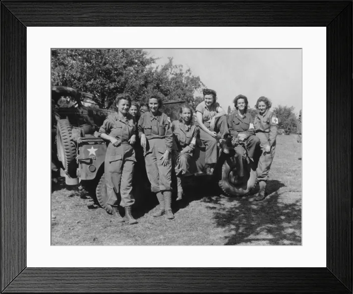Framed Print : Veteran U.S. Army nurses after arriving in France on August 12, 1944. They previously served in Egypt and England during World War 2. (BSLOC_2014_10_203)