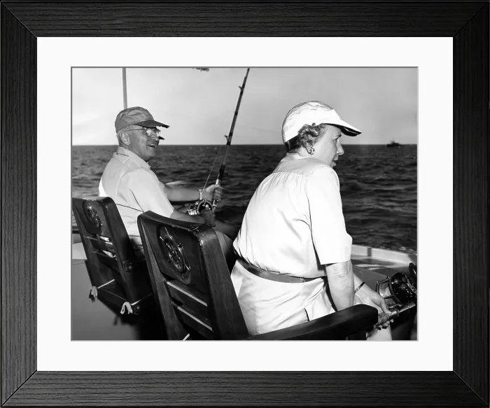 Framed Print : President Harry and Bess Truman Fishing near Key West, Florida, Dec. 2, 1949