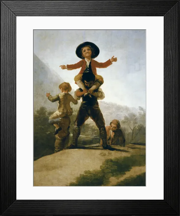 Framed Print : GOYA Y LUCIENTES, Francisco de (1746-1828). The Little Giants. 1791 - 1792. The tapestry, at El Escorial. Oil on canvas. SPAIN. Madrid. Prado Museum