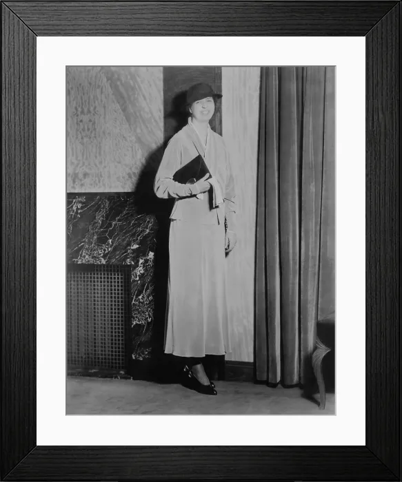 Framed Print : Eleanor Roosevelt, on Inauguration Day 1933. The new First Lady worn a lavender velvet day dress that is now in the collection of the Smithsonian Institution. (BSLOC_2015_2_243)