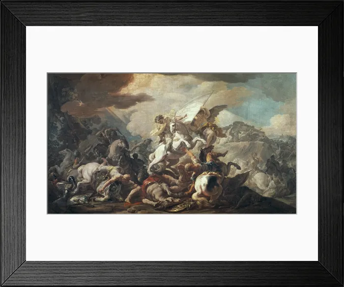 Framed Print : GIAQUINTO, Corrado (1700-1765). The Legendary Battle of Clavijo. 18th c. - 1765