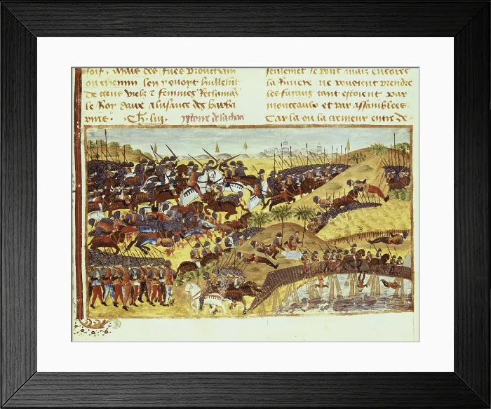 Framed Print : CURTIUS, Rufus Quintus (1st century). The history of Alexander the Great. 1461 - 1468. Battle scene. Ilustration of the french edicion of the original of the 1st century b.c Framed Print : CURTIUS, Rufus Quintus (1st century). The history of Alexander the Great. 1461 - 1468. Battle scene. Ilustration of the french edicion of the original of the 1st century b.c