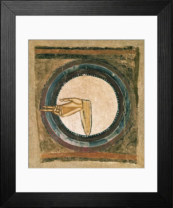 Framed Print : SANT CLIMENT DE TAULL, Master of (12th century). Church of Sant Climent in TaUll. Paintings in the central apse. c. 1123. Detail of God's hand Framed Print : SANT CLIMENT DE TAULL, Master of (12th century). Church of Sant Climent in TaUll. Paintings in the central apse. c. 1123. Detail of God's hand