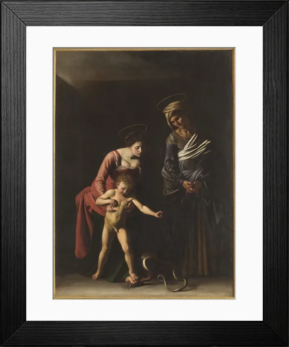 Framed Print : Madonna Palafrenieri, by Michelangelo Merisi known as Caravaggio, 1605, 17th Century, oil on canvas, cm 292 x 211 - Italy, Lazio, Rome, Borghese Gallery. All