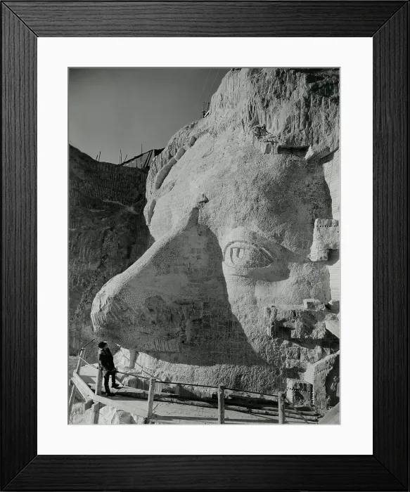 Framed Print : Gutzon Borglum inspects Thomas Jefferson's face at Mount Rushmore, ca. 1935. Photo by Charles d'Emery. (BSLOC_2013_8_256) Framed Print : Gutzon Borglum inspects Thomas Jefferson's face at Mount Rushmore, ca. 1935. Photo by Charles d'Emery. (BSLOC_2013_8_256)