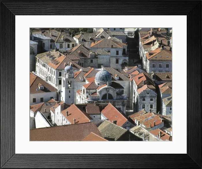 Framed Print : GROPELLI, Marino (18th c.). Church of Saint Blaise. 1705-1716. CROATIA. DUBROVNIK. Dubrovnik. Old town and church of San Blas. Baroque art