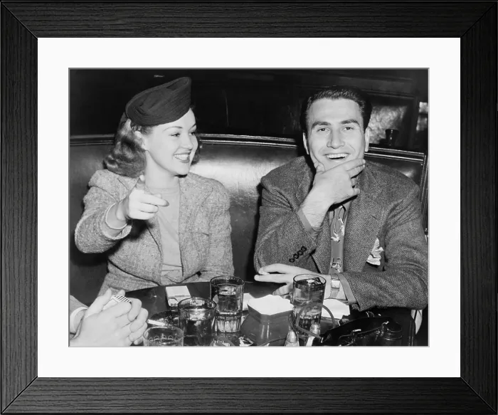 Framed Print : Actress Betty Grable and Bandleader, Artie Shaw on a date, Oct. 12, 1939 Framed Print : Actress Betty Grable and Bandleader, Artie Shaw on a date, Oct. 12, 1939