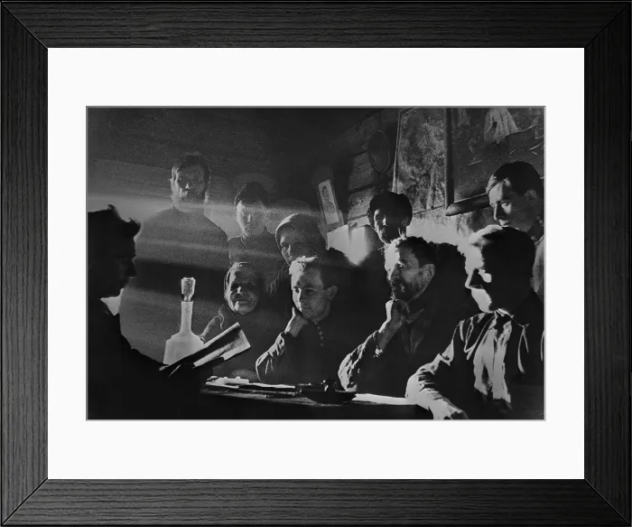 Framed Print : Meeting of the elected management committee of the New Life collective farm. Near Moscow, USSR. Ca. 1935-40. (BSLOC_2015_2_259) Framed Print : Meeting of the elected management committee of the New Life collective farm. Near Moscow, USSR. Ca. 1935-40. (BSLOC_2015_2_259)