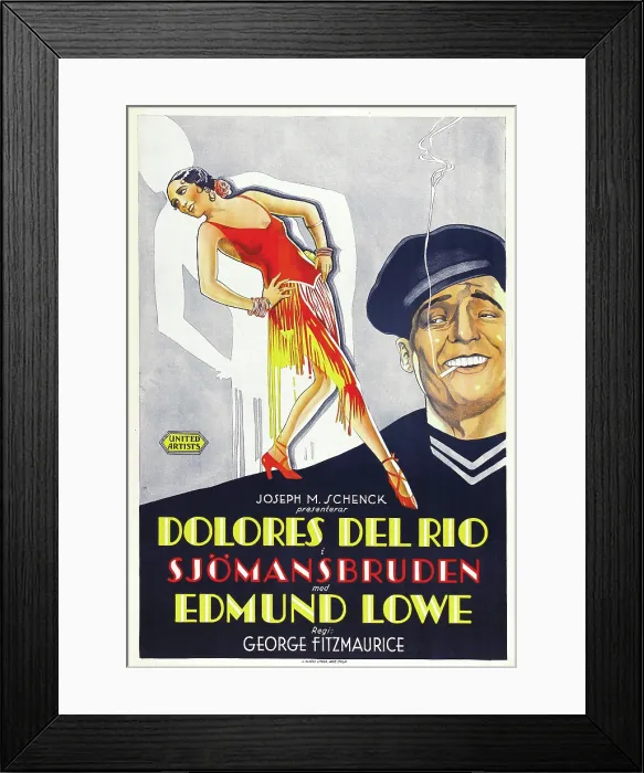 Framed Print : THE BAD ONE, Swedish poster art, Dolores Del Rio, 1930