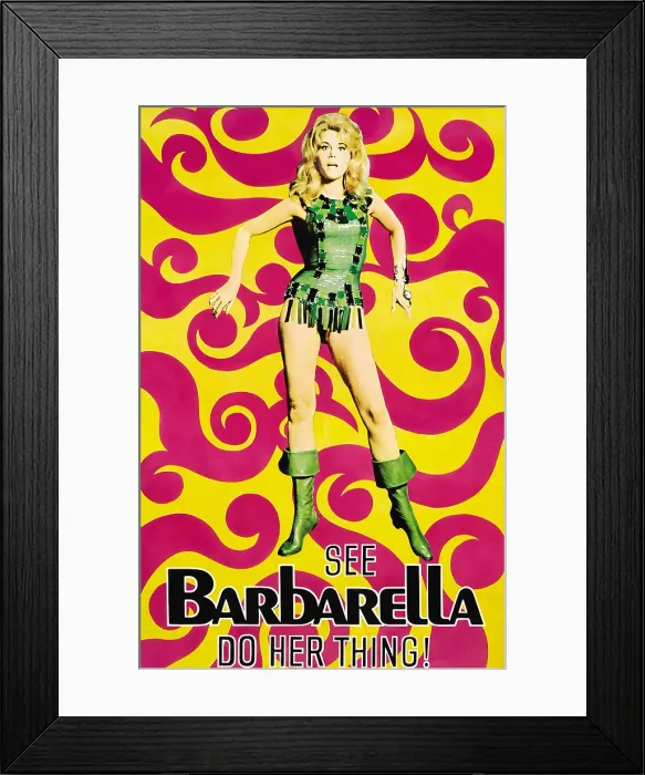 Framed Print : BARBARELLA, Jane Fonda on poster art, 1968