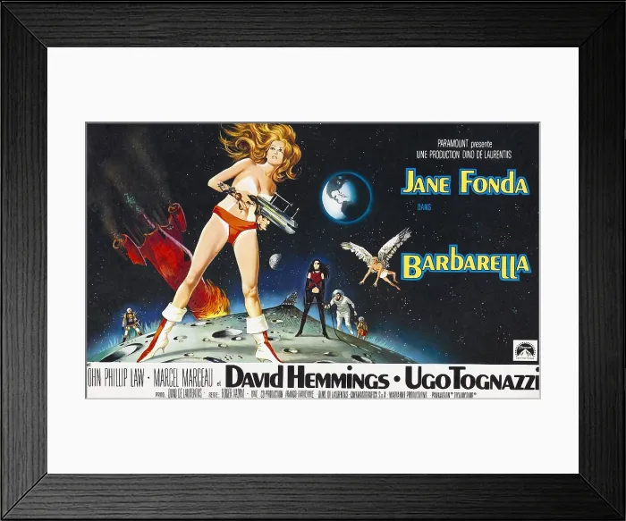 Framed Print : BARBARELLA, Jane Fonda on poster art, 1968
