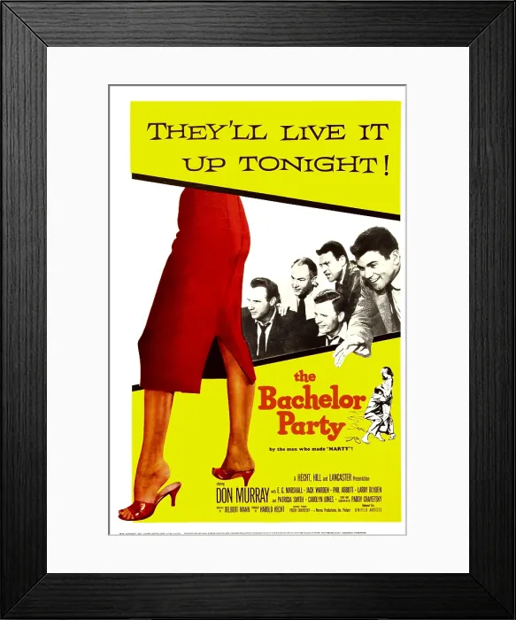 Framed Print : THE BACHELOR PARTY, US poster, Don Murray (far right), 1957