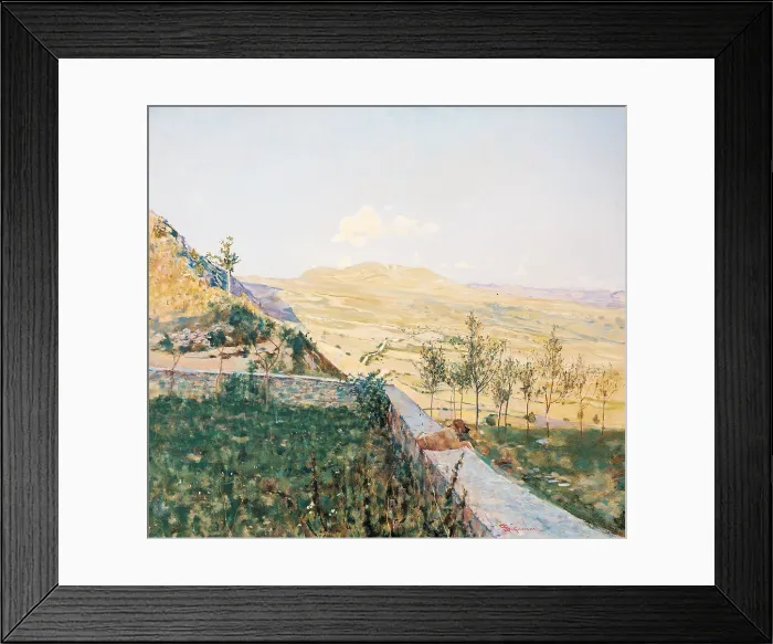 Framed Print : The End of August in Pietramala (Pietra Mala), by Telemaco Signorini, 1889 - 1892, 19th Century, oil on canvas, cm 58 x 64 - Italy, Tuscany, Florence, Palazzo Pitti Framed Print : The End of August in Pietramala (Pietra Mala), by Telemaco Signorini, 1889 - 1892, 19th Century, oil on canvas, cm 58 x 64 - Italy, Tuscany, Florence, Palazzo Pitti