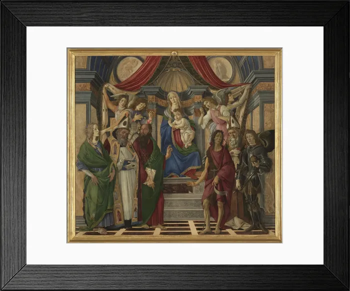 Framed Print : Virgin and Child with Saint Catherine of Alexandria, Augustine, Barnabas, John the Baptist, Ignatius, Archangel Michael (Altarpiece of San Barnabas)