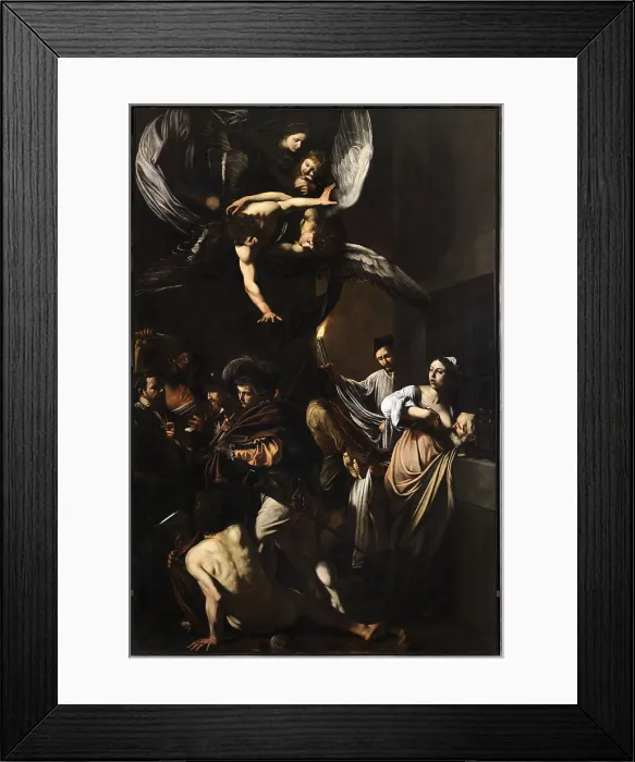 Framed Print : Seven Works of Mercy, by Merisi Michelangelo known as Caravaggio, 17th Century, 1606 -1607, oil on canvas, cm 390 x 260 - Italy, Campania, Naples Framed Print : Seven Works of Mercy, by Merisi Michelangelo known as Caravaggio, 17th Century, 1606 -1607, oil on canvas, cm 390 x 260 - Italy, Campania, Naples
