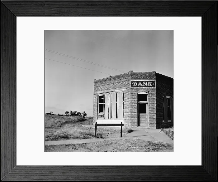 Framed Print : The Emergecy Banking Act of 3 / 9 / 1933, signed during the first week of FDR's presidency, temporarily closed down insolvent banks