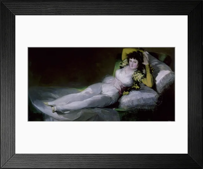 Framed Print : The Clothed Maja (La Maja vestida), by Francisco Jos de Goya y Lucientes, 1800, 19th Century, oil on canvas, 97 x 190 cm - Spain, Madrid, National Museum of the Prado