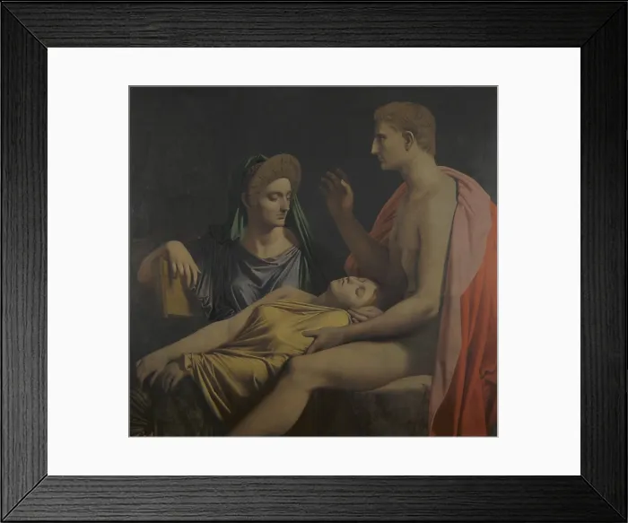 Framed Print : Augusto listen to the reading of the Aeneid (Auguste coutant la lecture de l'Enide), by Jean Auguste Dominique Ingres, Ca