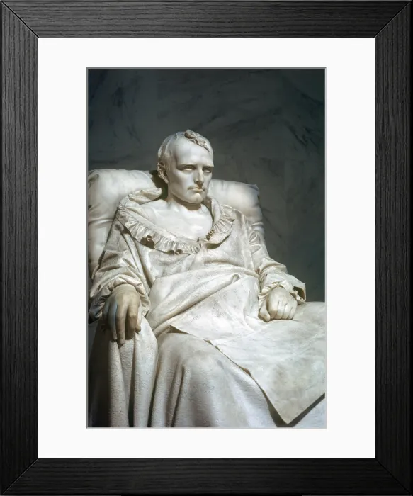 Framed Print : Dying Napoleon (Napoleone morente), by Vincenzo Vela, 1866, 19th Century, marble 145 cm high - France, Paris, Versailles. Detail