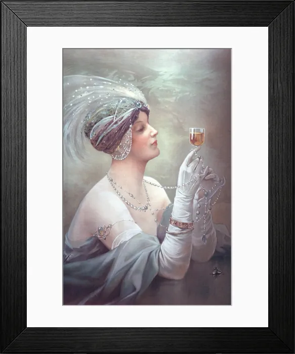 Framed Print : Advertising poster for Cognac Otard, by Louis Lessiex, 19th Century, print - Detail Framed Print : Advertising poster for Cognac Otard, by Louis Lessiex, 19th Century, print - Detail