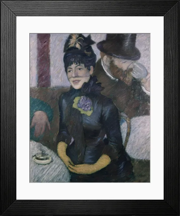 Framed Print : Woman in a bar (Femme au bar), by Federico Zandomeneghi, 1884, 19th Century, oil on canvas, 65 x 55 cm - Italy, Lombardy, Mantua, Civic Collection of Palazzo Te
