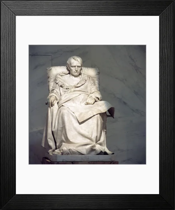 Framed Print : Dying Napoleon (Napoleone morente), by Vincenzo Vela, 1866 - 1867, 19th Century, marble, 145 cm high - France, Paris, Versailles. Whole artwork view Framed Print : Dying Napoleon (Napoleone morente), by Vincenzo Vela, 1866 - 1867, 19th Century, marble, 145 cm high - France, Paris, Versailles. Whole artwork view